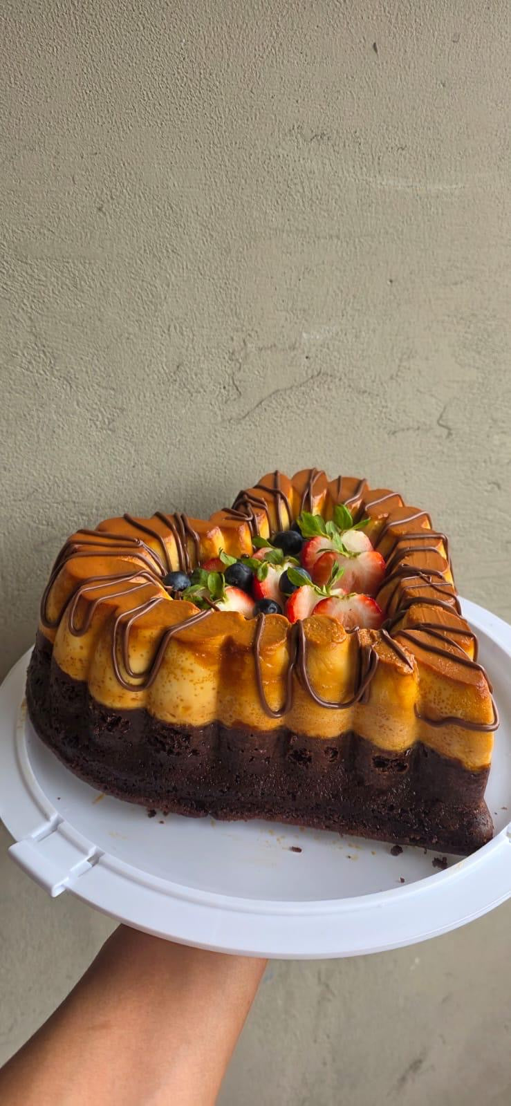 Large Heart Shaped Chocoflan