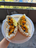 Butterfly shape mango gelatin cake
